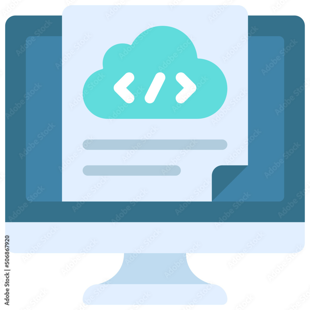 Computer Cloud File Icon Computer Cloud File Icon