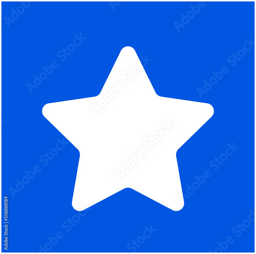 White carved star on blue background.