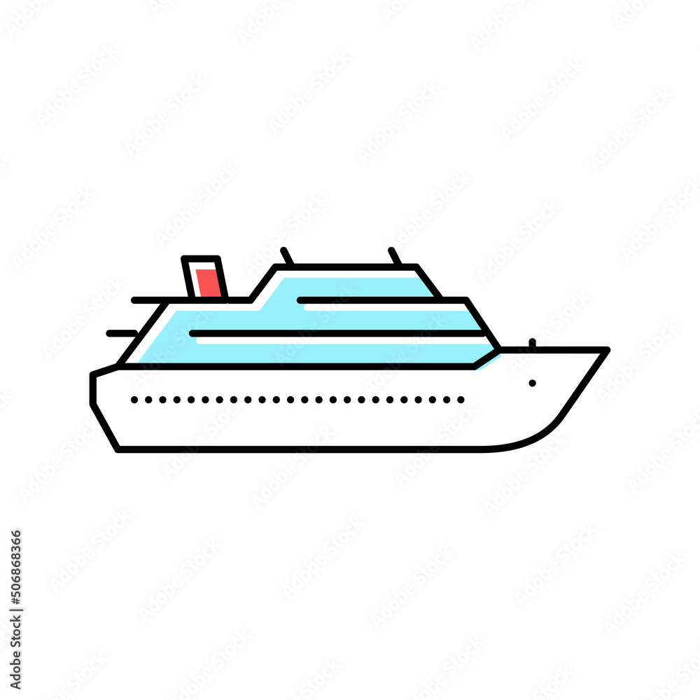 cruise ship liner color icon vector illustration