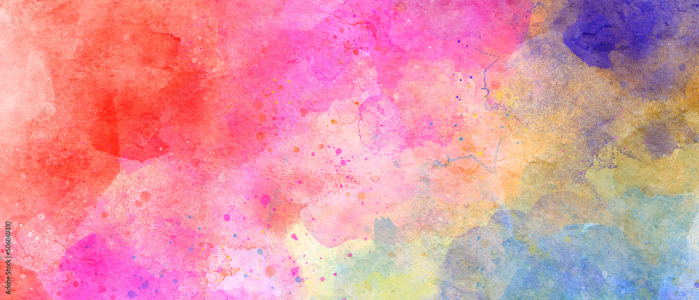 Watercolor paint background design with colorful bleed and fringe with vibrant distressed grunge texture, fantasy smooth light pink abstract watercolor painted background.	