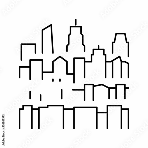 skyline new york line icon vector illustration