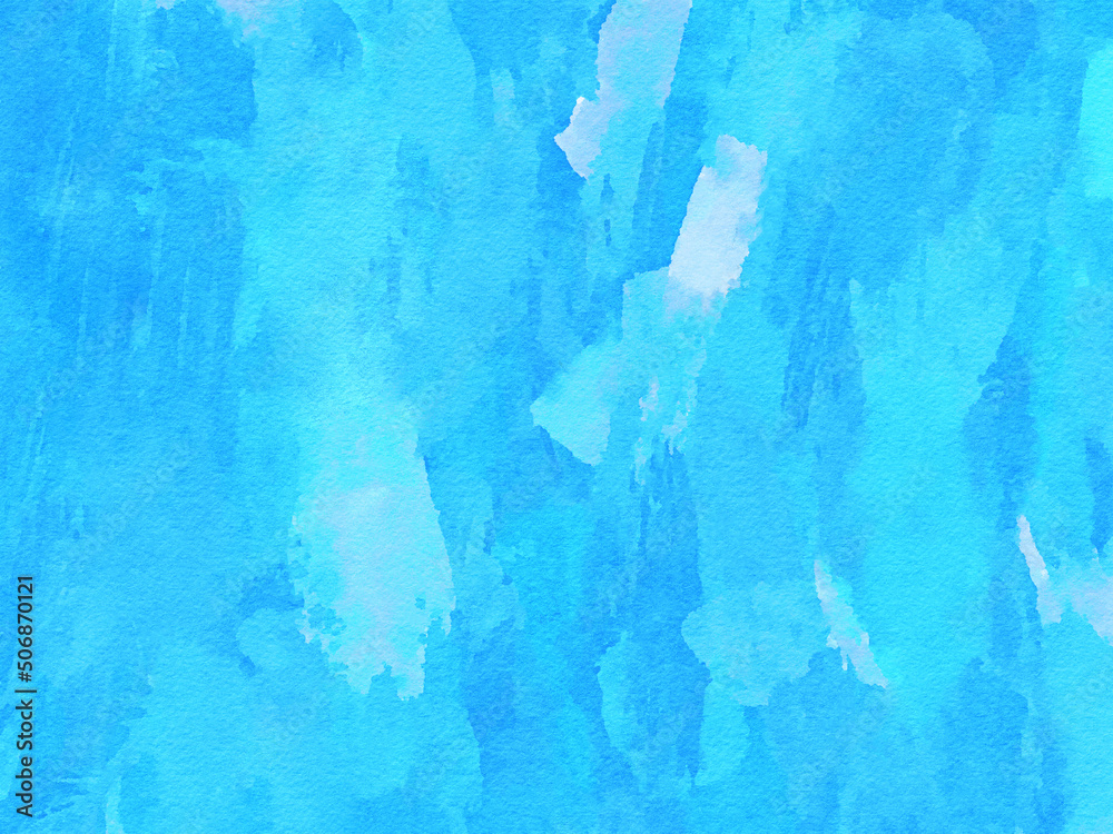 Abstract blue handpainted background with scratches and messy brush strokes