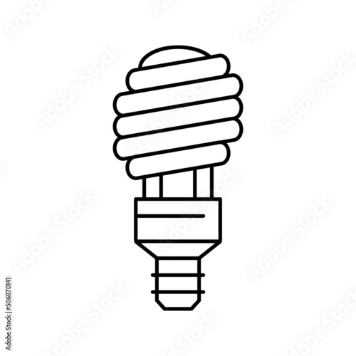 fluorescent light bulb line icon vector illustration