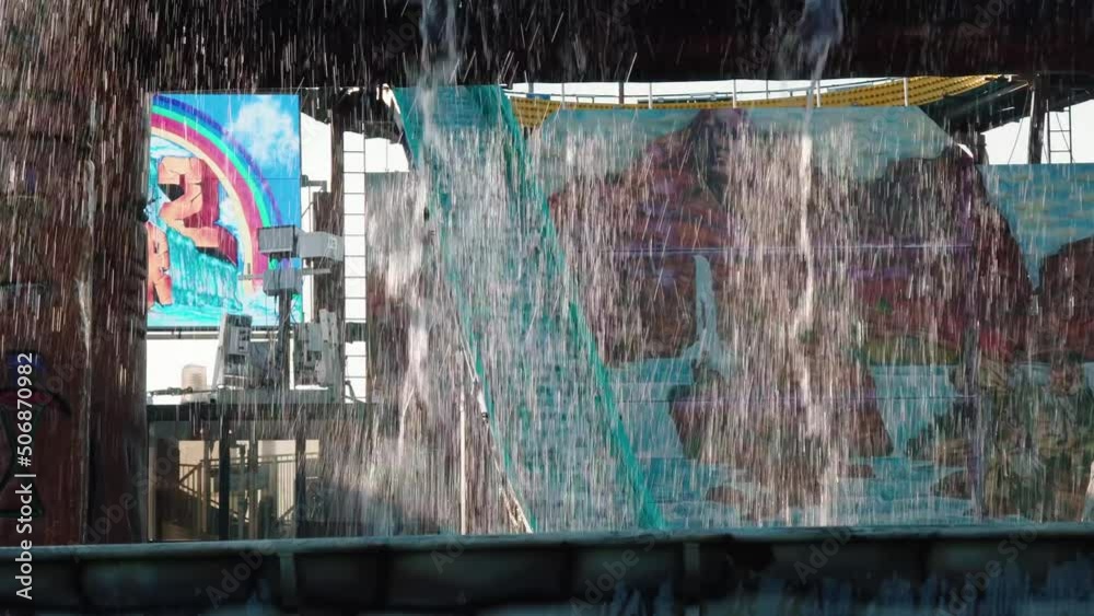 Extreme Water sport flume ride with the largest drop with water splash ...