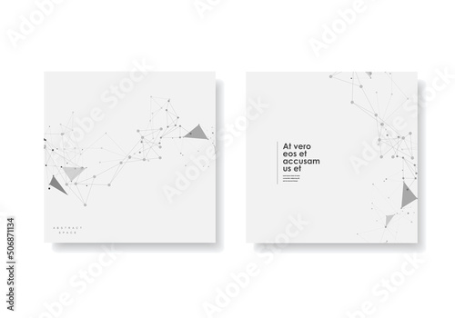 Vector brochure design. Abstract template with connected dot and line. Chemistry and biology concept