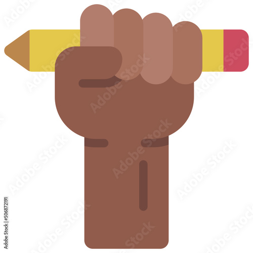 Holding Up Pencil Icon