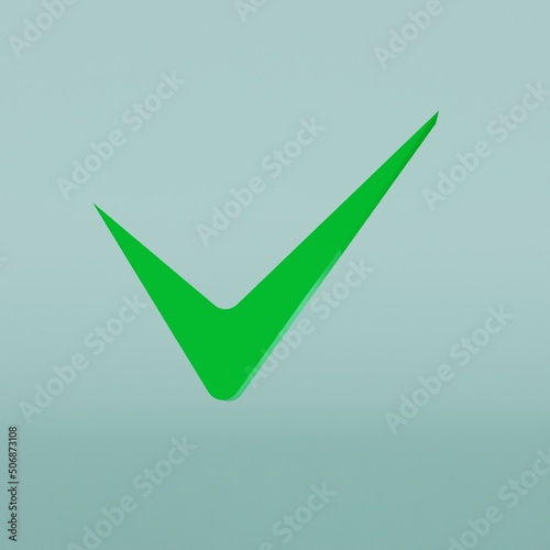 Free Download Green check mark icon. Tick symbol in green color 3d render illustration. - GFXLoad
