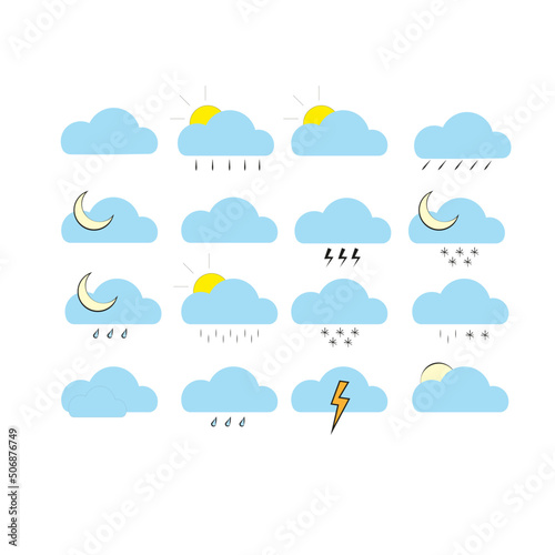 Illustration of all kinds of weather conditions