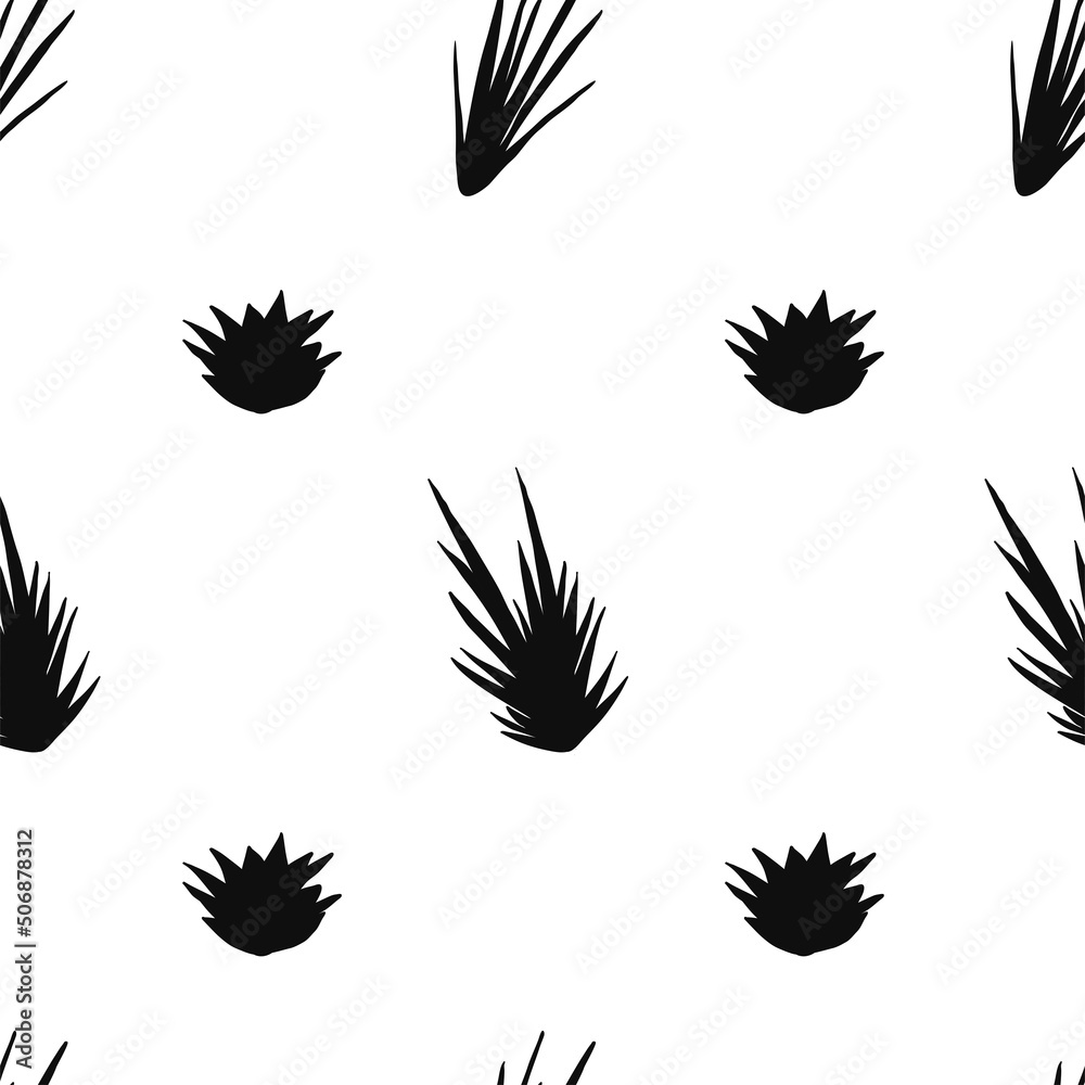 Fototapeta premium Vector flat hand drawn seamless pattern