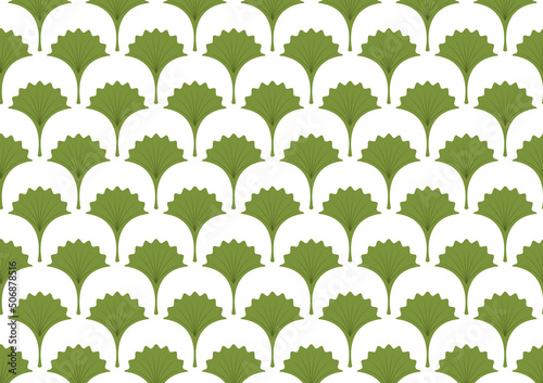 Ginkgo symbol. Cartoon flat green ginkgo biloba leaf isolated on white. Leaflet organic icon. Cosmetics and medical plant icon. 