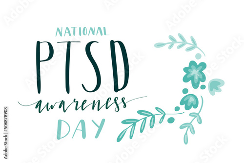 National PTSD Awareness Day hand lettering vector illustration