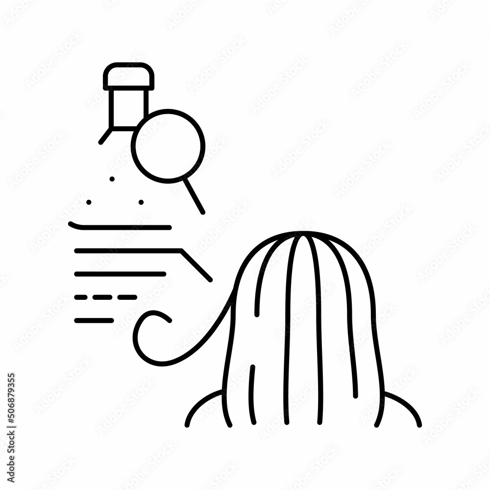 hair follicle drug test line icon vector illustration - obrazy, fototapety, plakaty 