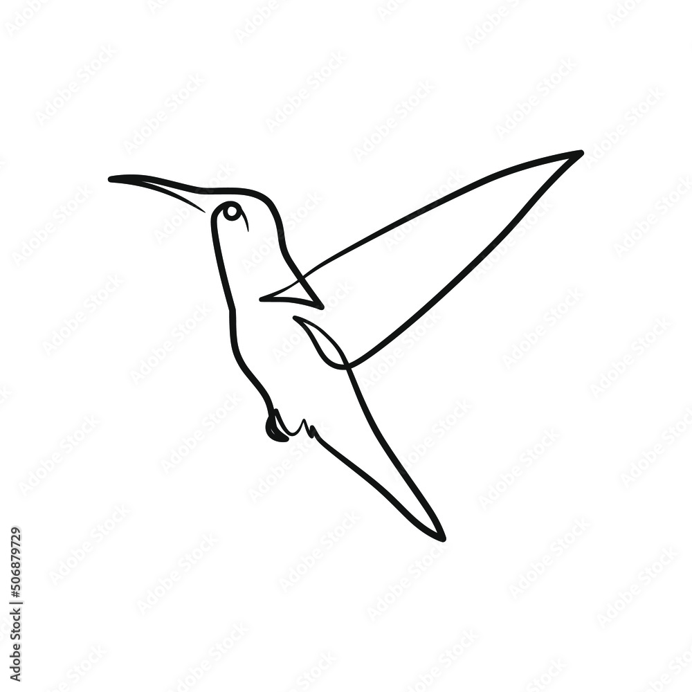 Fototapeta premium Continuous one line art drawing of bird