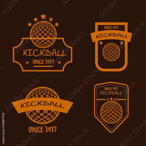 kickball logo vector set photo