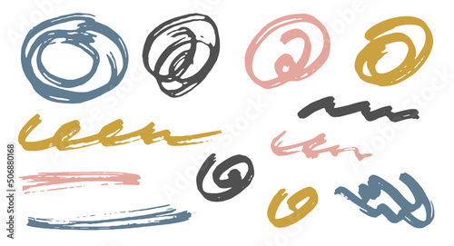 Hand drawn scribble doodle design vector elements.