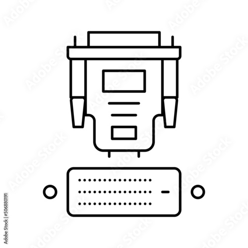 dvi cable and port line icon vector illustration