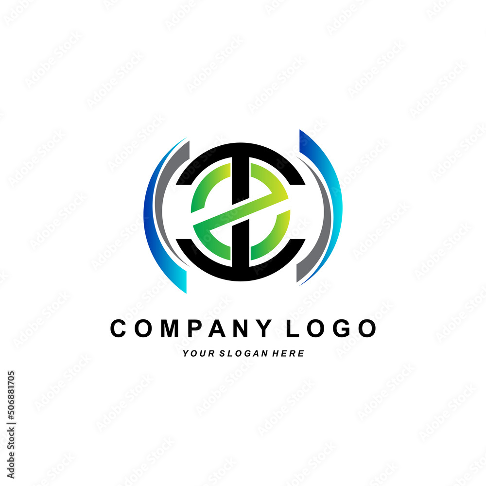 TZ or ZT Font Logo, T and Z Letter Icon Vector, Company Brand Design Illustration, Sticker, Screen Printing