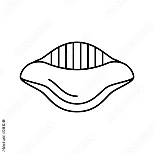 conchiglie pasta line icon vector illustration