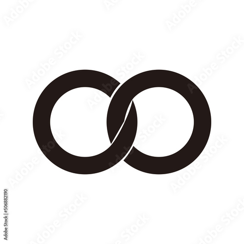 Infinity icon. Two locked circles vector illustration. Link icon.