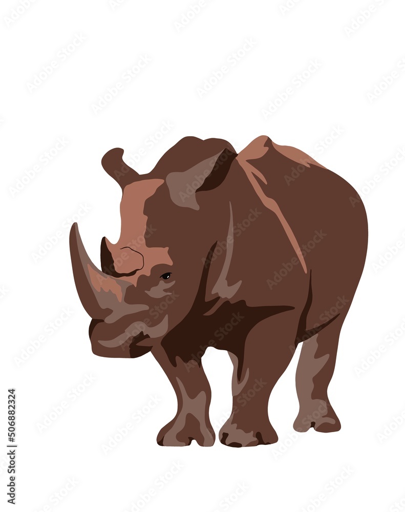 Fototapeta premium Rhino one line drawing 