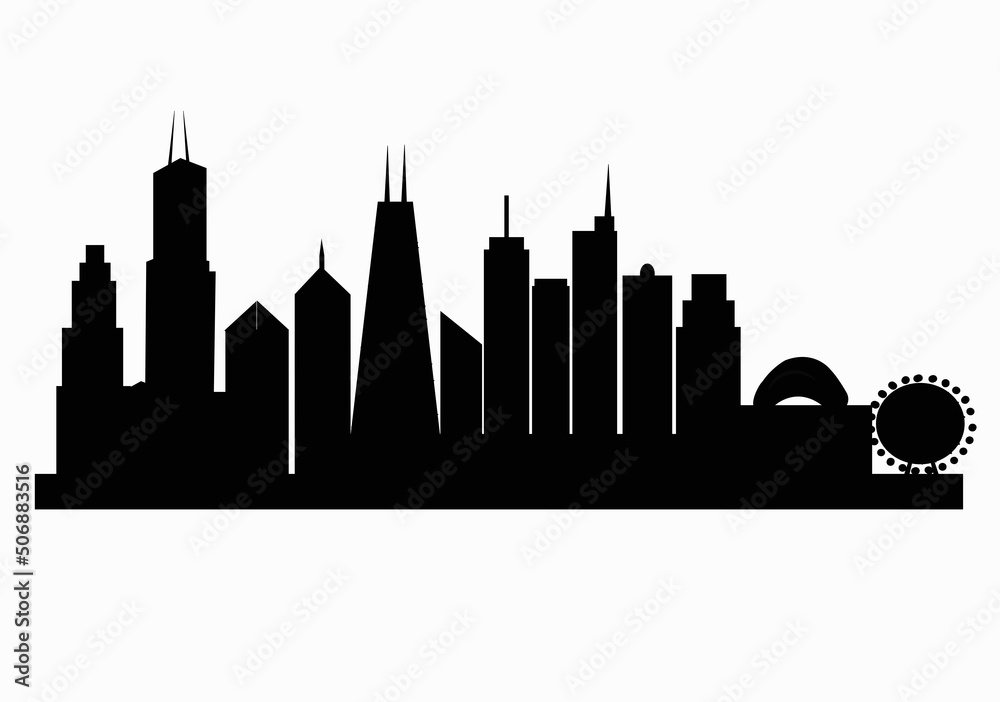 City skyline of Chicago USA 