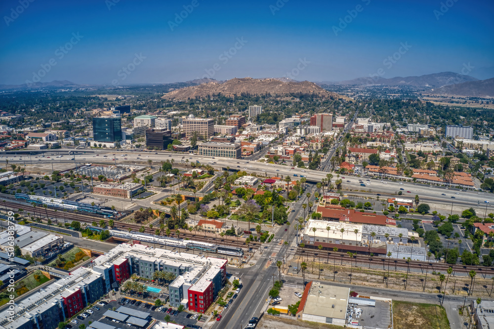 Aerial View of the Los Angeles Suburb of Riverside, California