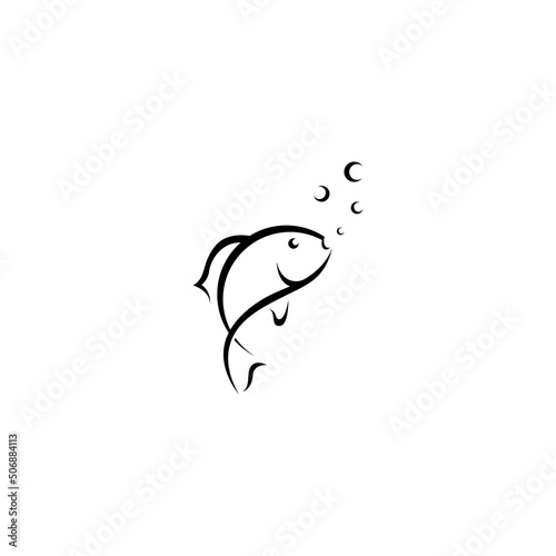 Fish logo, fishinghook, fish oil and seafood restaurant icon. With vector icon concept design illustration template