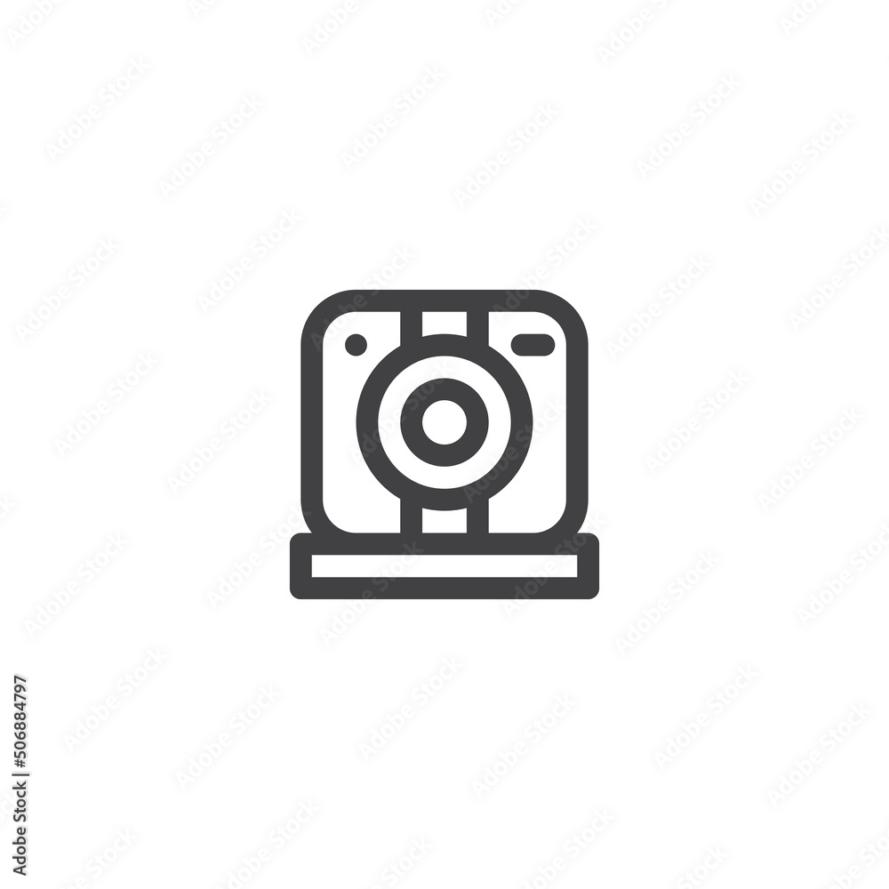 Polaroid camera line icon. linear style sign for mobile concept and web design. Polaroid camera outline vector icon. Symbol, logo illustration. Vector graphics Polaroid camera line icon. linear style sign for mobile concept and web design. Polaroid camera outline vector icon. Symbol, logo illustration. Vector graphics
