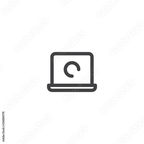 Laptop line icon. linear style sign for mobile concept and web design. Laptop outline vector icon. Symbol, logo illustration. Vector graphics photo