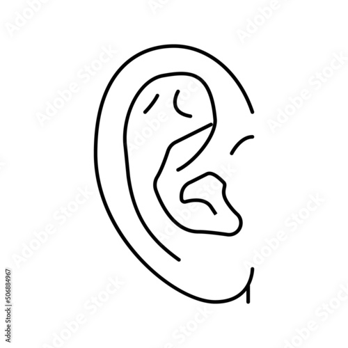 ear head part line icon vector illustration