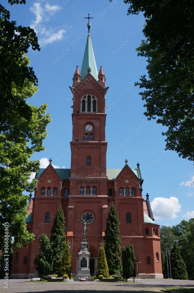Parish Church of Saint Anna in neo-romanesque style with neo-gothic elements, temple erected in years 1897-1900 (Kosciol pw. sw. Anny). Zabrze, Poland. Parish Church of Saint Anna in neo-romanesque style with neo-gothic elements, temple erected in years 1897-1900 (Kosciol pw. sw. Anny). Zabrze, Poland.