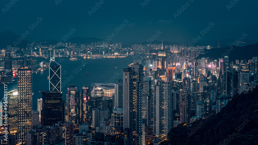 Hong Kong bay s at Night