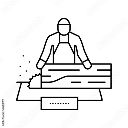 woodworker business line icon vector illustration