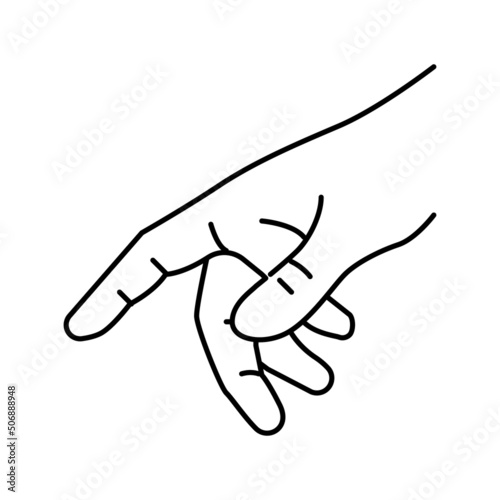 touch with finger line icon vector illustration