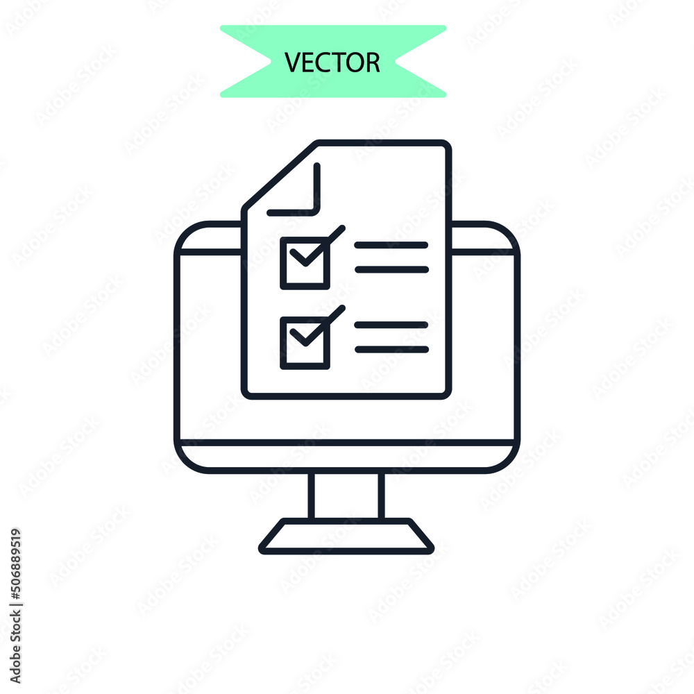 online tests icons symbol vector elements for infographic web online tests icons symbol vector elements for infographic web