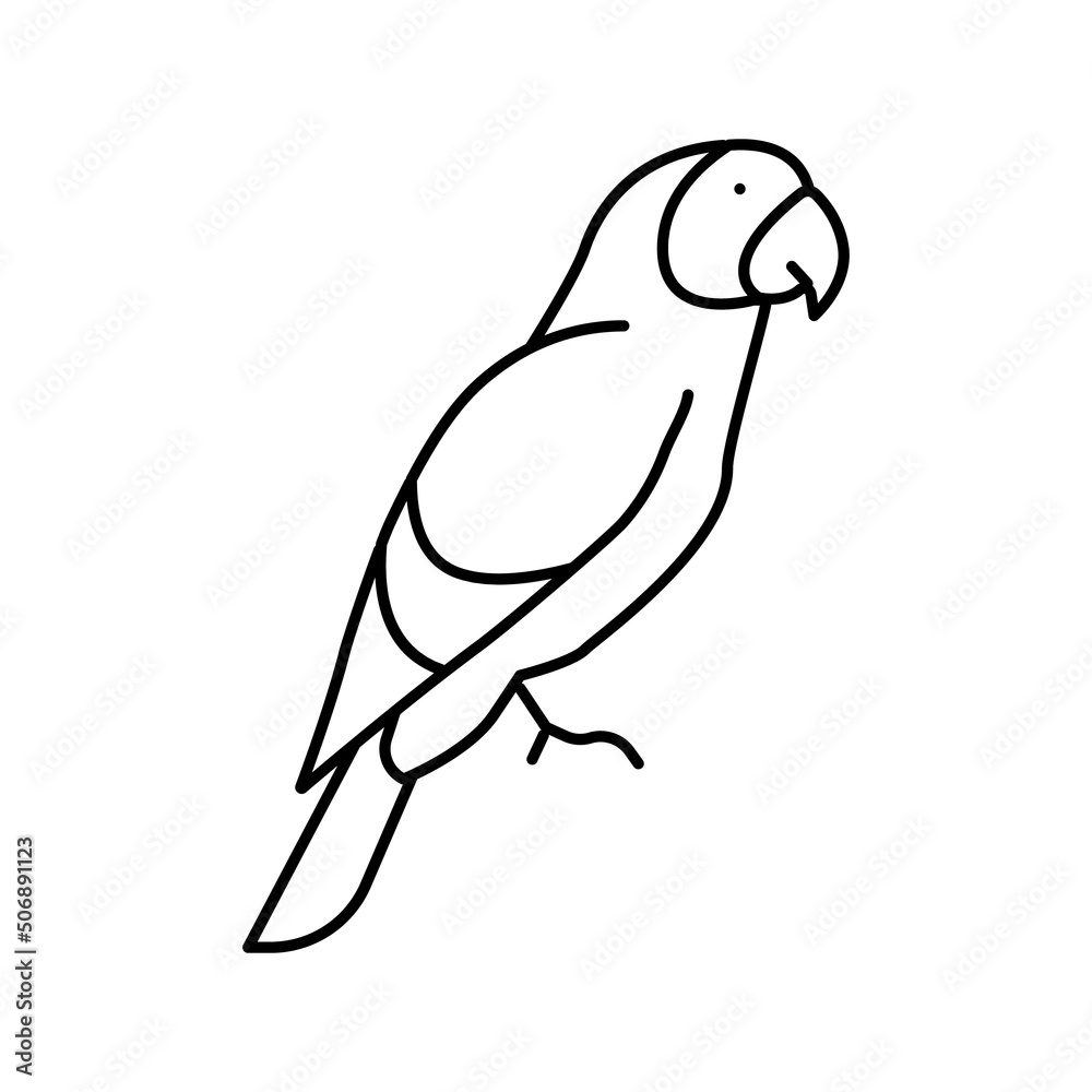 parrot tropical bird line icon vector illustration parrot tropical bird line icon vector illustration