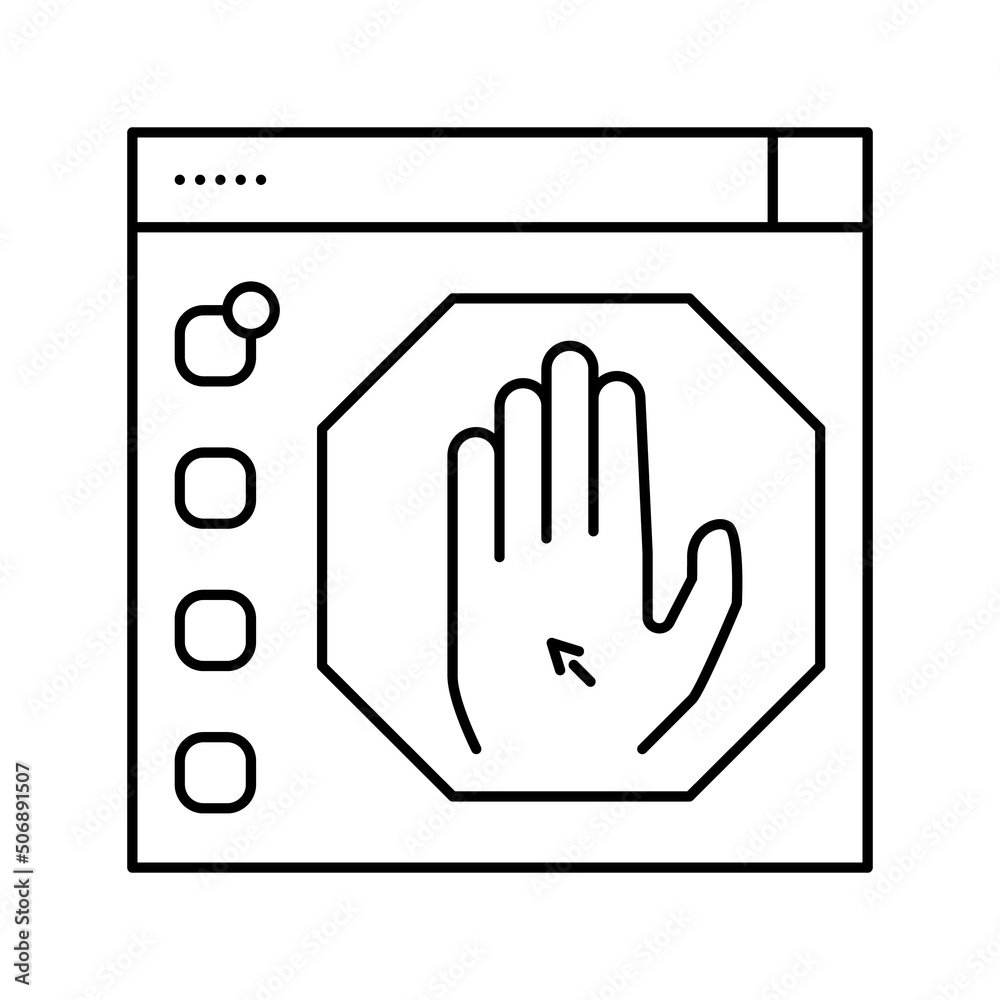 Obraz premium deplatforming system line icon vector illustration