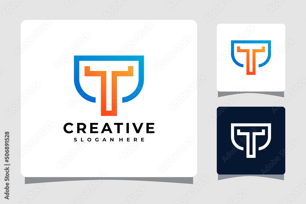 Letter T Shield Logo Template Design Inspiration