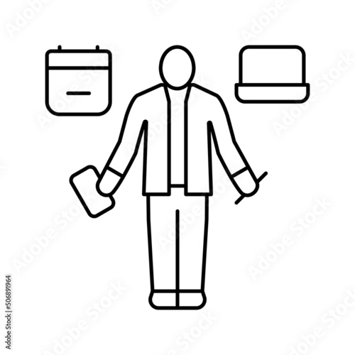 personal assistant line icon vector illustration
