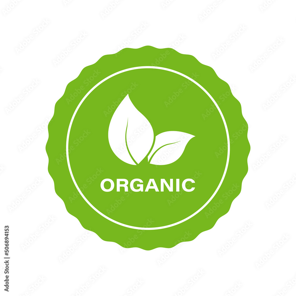 Nature Food Sticker. Organic Natural Product Green Icon. Bio Organic Product Stamp. Natural Bio Healthy Eco Food Label. Organic Ecology Vegan Food Sign. Isolated Vector Illustration Nature Food Sticker. Organic Natural Product Green Icon. Bio Organic Product Stamp. Natural Bio Healthy Eco Food Label. Organic Ecology Vegan Food Sign. Isolated Vector Illustration