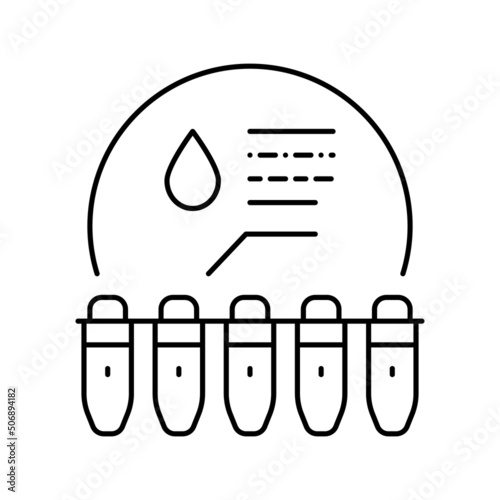 hematology analyzing line icon vector illustration
