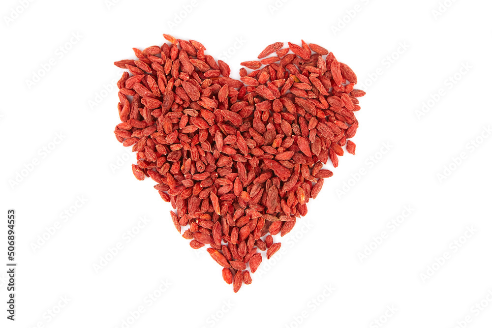 Dried goji berries isolated on white Dried goji berries isolated on white