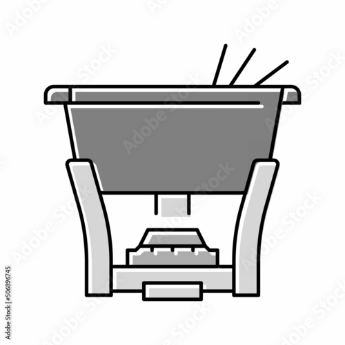 cast iron fondue pot color icon vector illustration