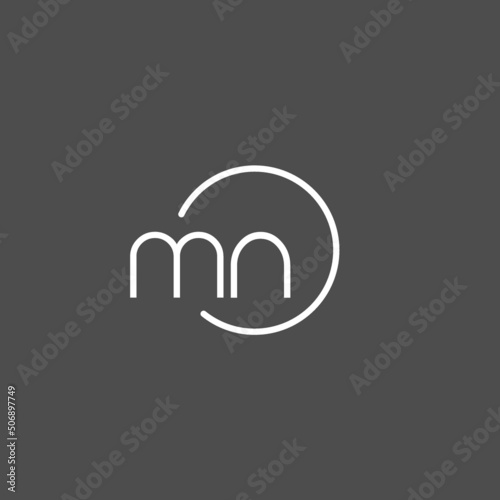 Letter MN logo monogram with circles line style, simple but elegant logo design