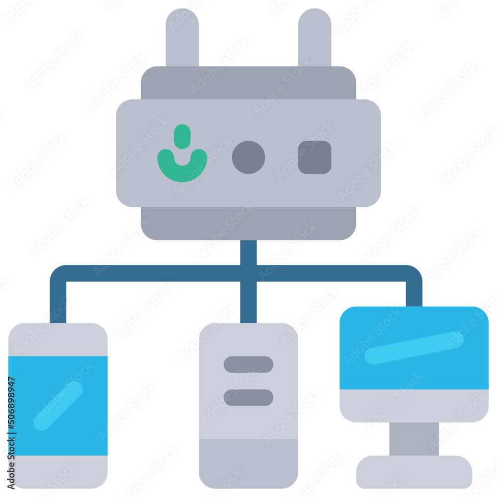 Router To Devices Icon Router To Devices Icon