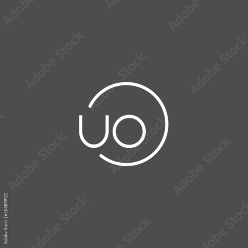 Letter UO logo monogram with circles line style, simple but elegant logo design photo