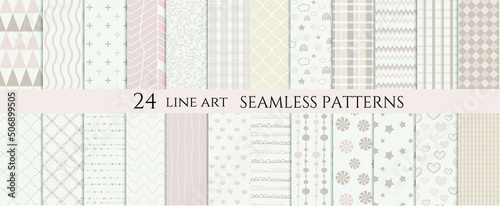Big set boho seamless pattern background. pattern swatches included for illustrator user, pattern swatches included in file, for your convenient use. 