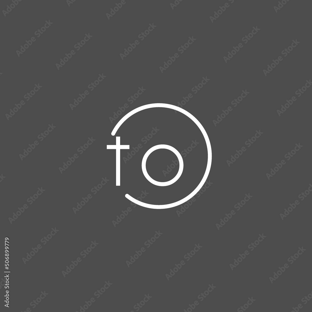 Letter TO logo monogram with circles line style, simple but elegant logo design - obrazy, fototapety, plakaty 