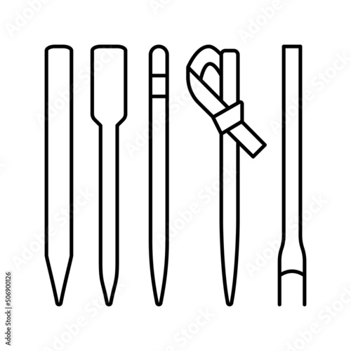 bamboo skewers line icon vector illustration