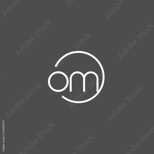 Letter OM logo monogram with circles line style, simple but elegant logo design